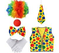 Shein Conjunto de disfraz de adulto de Payaso de Halloween con peluca para cosplay