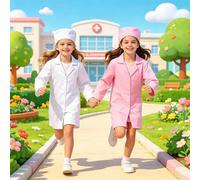 Shein Conjunto de disfraz de juego de roles de doctor para niños, disfraz de juego de doctor, conjunto de disfraz de profesión de médico soñado por los niño