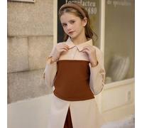 Shein Conjunto de dos piezas para niñas preadolescentes, camisa de manga larga estilo elegante y versátil con inserción y pantalón de pierna ancha, adecuado
