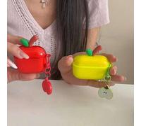 Shein Conjunto de funda creativa transparente con manzana roja y verde + tarjeta compatible con Apple Pro 3 Case/ Pro 2 Case/ Pro Case/ 4 Case/Funda de auri