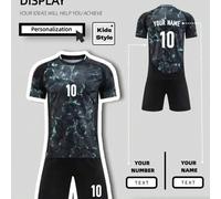 Shein Conjunto de fútbol personalizado estilo Bayern para niños preadolescentes: Impresión personalizada de nombre y número, camiseta de manga corta y panta