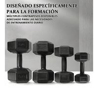 Shein Conjunto de mancuernas hexagonales, compuesto por dos mancuernas, con pesos de 2 kg, 5 kg, 7,5 kg y 10 kg, recubiertas de vinilo. Adecuadas para ejerc
