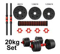 Shein Conjunto de mancuernas y barra ajustables para hombres, peso - 10kg 15kg 20kg 30kg 40kg 50kg, incluyendo barra y rueda para abdominales, con barra y b