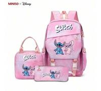 Shein Conjunto de mochila escolar 3 en 1 de Disney Lilo y Stitch, que incluye mochila + bolsa de almuerzo aislada + estuche de lápices, un regalo perfecto p