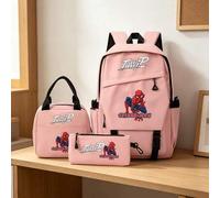 Shein Conjunto de mochila rosa de 3 piezas de Marvel Spider-Man TAWIP Comic, que incluye bolsa para portátil, bolsa aislada y estuche para lápices, adecuado