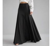 Shein Conjunto de mujer para playa/vacaciones/festival de música country, falda casual/de trabajo de unicolor con cintura elástica para mujer