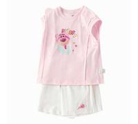 Shein Conjunto de niña bebé Balabala Disney, camiseta suave y pantalones cortos, divertido y con estilo, cómodo y transpirable, perfecto para verano tanto p