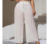Shein Conjunto de pantalones y cubrecosturas de traje de baño informal para vacaciones en tallas grandes para mujeres