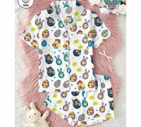 Shein Conjunto de pijama de 2 piezas con estampado de huevo de dibujos animados de Paw Patrol para niñas mayores, con top de manga corta y pantalones cortos