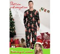 Shein Conjunto de pijama personalizado para hombres con retratos, miembros de la familia, mascotas, temas de dibujos animados y festivos - un regalo único y