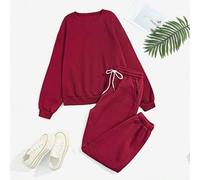Shein Conjunto de sudadera y pantalón de chándal a juego personalizado para mujer, para otoño e invierno. Personaliza con tu propio texto, elige tu color y