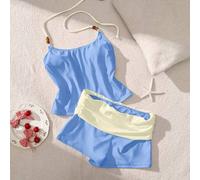 Shein Conjunto de tankini y bikini para mujer, atuendos para salir, casuales, Y2K, básicos, de vuelta a la escuela, tops y camisetas de mujer, ropa de playa