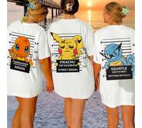 Shein Conjunto de tres piezas para mujer, camiseta holgada de manga corta y cuello redondo, color liso, 100 % algodón, tops de primavera/verano, estampados