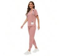 Shein Conjunto de uniformes de enfermería, belleza, SPA, clínica veterinaria, tienda veterinaria, trabajo dental de alta calidad para mujeres, primavera