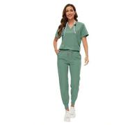 Shein Conjunto de uniformes de enfermería, belleza, SPA, clínica veterinaria, tienda veterinaria y trabajo dental de alta calidad para mujeres, primavera