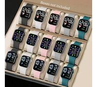 Shein Conjunto de varios piezas, reloj digital LED con diseño minimalista y de astronauta de moda, correa de silicona, batería no recargable, excelente rega