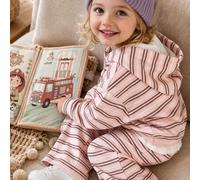 Shein Conjunto deportivo de sudadera con capucha y pantalones de chándal holgados para niña pequeña, estilo casual cómodo con forro térmico, color rosa Mail