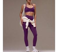 Shein Conjunto deportivo de top con espalda cruzada y mallas para mujer, para gimnasio y fitness