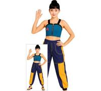 Shein Conjunto deportivo juvenil POP STAR LOTUS para adolescentes, pantalones y top cortos con diseño colorido y práctico, ideal para actividades deportivas