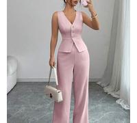 Shein Conjunto elegante de chaleco sin mangas y pantalones para mujer, estilo ejecutivo/de oficina, para verano