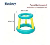 Shein Conjunto inflable de baloncesto Bestway 52133/52123/52418, juego de piscina flotante, conjunto de pelota de agua para nadar, juego de piscina inflable