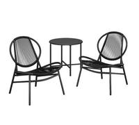 Shein Conjunto Muebles de Jardín, 3 Piezas, Sillas Acapulco, Asientos de Exterior, Mesa Auxiliar y 2 Sillas, Conjunto para Interior y Exterior, Patio Balcón