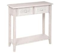 Shein Consola de 2 cajones insipirada en la naturaleza en madera blanca dimensiones l. 80 x p. 30 x h. 80 cm. Envío gratuito en 24/48 horas