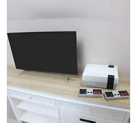 Shein Consola de juegos retro en miniatura, con palanca de mando, cartucho de juego simulado, modelo de mini TV, adecuado para decoración de casa de muñecas