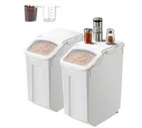 Shein Contenedores para almacenar arroz, tarros de almacenamiento, 2 uds. dispensador de comida para perros, 2 contenedores de 20 L para ingredientes de coc