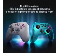 Shein Controlador de juego de efecto Hall T4 Nova, conexión de tres modos, deriva cero, vibración HD de nivel PS5, anillo de luz colorido de 16 millones de