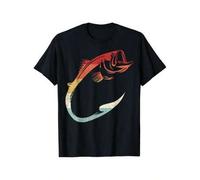 Shein Cool Minimal Fish Hook Art for Fishing Enthusiasts T-Shirt
