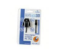 Shein CoolBox ACD 301 cable USB 1 m microUSB/miniUSB/Apple iPhone Negro