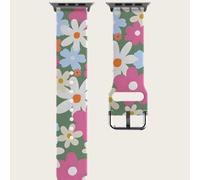 Shein Correa de reloj de silicona con estampado de margaritas compatible con 38mm 40mm 41mm 42mm 44mm 45mm 49mm, se ajusta a Series Ultra/S10/SE/8/7/6/5/4/3