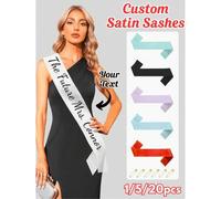 Shein Correa de satén personalizada, decoración de texto personalizado para fiestas, celebraciones, despedida de soltero y soltera, varios colores disponibl