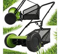 Shein Cortacésped mecánico manual de carrete con cesta recolectora de césped de 40 cm (16 pulgadas) para un recorte preciso del césped y un mantenimiento si
