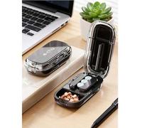 Shein Cortador y divisor de pastillas E-Chu | Divisor de pastillas portátil, corta con precisión 1-2 pastillas, caja de almacenamiento de pastillas convenie