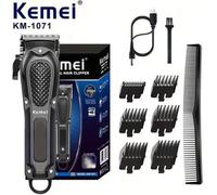 Shein Cortadora de pelo KEMEI KM-1071 para salón de belleza o uso doméstico, con cuatro ajustes de velocidad, cuchilla de acero al carbono, carga USB y bate