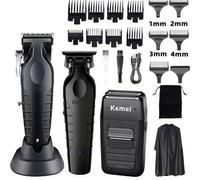Shein Cortadora de pelo profesional KEMEI, recortadora de pelo, set de recortadora de barba para hombres, cortadora de pelo eléctrica inalámbrica, recortado