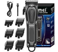 Shein Cortapelos eléctrico Kemei KM-1071 UBS recargable inalámbrico para hombres, herramienta de recorte potente para barba, máquina afeitadora y cortadora