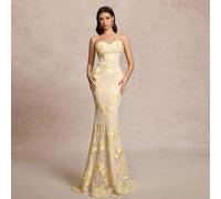 Shein [Corte floral aleatorio] Vestido elegante de fiesta para mujer sin mangas, con espalda descubierta, tirantes ajustables cruzados, estampado floral de