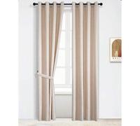 Shein Cortina de tejido jacquard grueso semi-opaco de textura natural (1 pieza), tamaño 140x280, con un diseño jacquard exquisito que muestra una elegante t