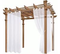 Shein Cortinas transparentes blancas para exteriores, cortinas impermeables para jardín, patio, cenador, cortinas para dormitorio, porche, pérgola, cabaña,