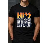 Shein Cotton Shirt - Bold Graphic Design, Mens Short Sleeve, Ultra-Comfortable, Perfect for Summer & All Season, Hiss Funny Cat Tee For Adult, Men, Women,