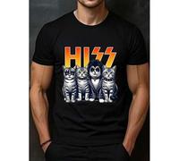 Shein Cotton Shirt - Bold Graphic Design, Mens Short Sleeve, Ultra-Comfortable, Perfect for Summer & All Season, Hiss Funny Cat Tee For Adult, Men, Women,