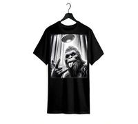Shein Cotton short sleeves Sasquatch Selfie Big Foot Rock On UFO Alien Funny 0HJXK2 T-Shirt