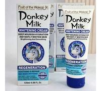 Shein Crema blanqueadora de cuerpo axilas,rodillas,ingles de leche de burra Fuit of Wokali 180ml, Loción corporal Suavizante y regeneradora, Hidratación pro