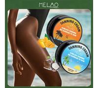 Shein Crema bronceadora MELAO, bronceado natural gradual, aroma a mango y coco, set de 2 piezas, apto para rostro y Body, 80g x 2