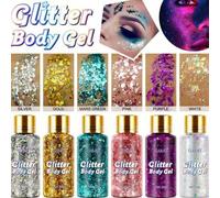 Shein Crema de brillo cosmética, gelatina de brillo, productos de maquillaje corporal para fiesta de carnaval, actuación nocturna de club, decoración de cab