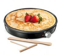 Shein Crepera Eléctrica, Máquina Crepera de mesa 1000W, Diámetro 30 cm, Revestimiento Antiadherente, Incluye Rodillo Esparcidor en Forma de T