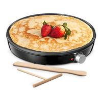 Shein Crepera Eléctrica, Máquina Crepera de mesa 1000W, Diámetro 30 cm, Revestimiento Antiadherente, Incluye Rodillo Esparcidor en Forma de T